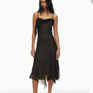 Wilfred Black Asymmetrical Midi Dress
